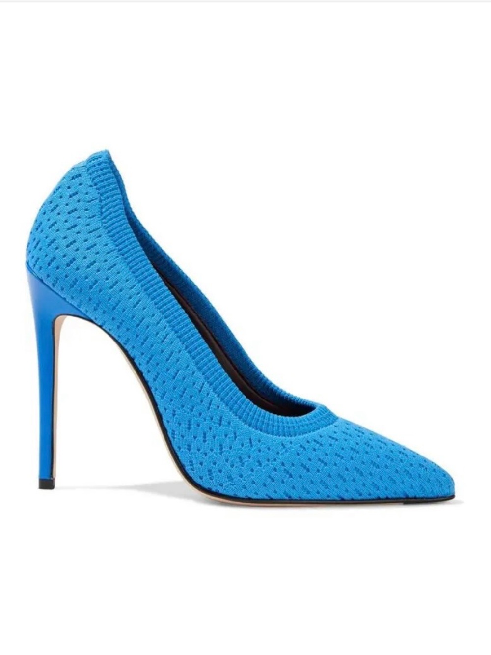 Victoria Beckham Kristie Stretch Knit Electric Blue Pointed-Toe Stiletto